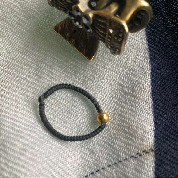 HANDMADE BEAD SOLITARY 24K GOLD BEAD DELICATE Ring UBER RARE GORG MAJESTIC